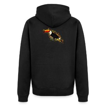 Toucan Bird Bird Lover Birdwatcher - Unisex Premium Organic Zip Hoodie - black - Back - Nico (187cm)