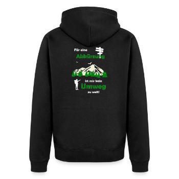Wandern Spruch Geschenkidee - Unisex Premium Bio Zip Hoodie - Schwarz - Hinten - Nico (187cm)