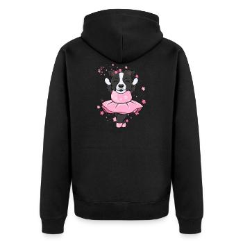 BORDER COLLIE Ballerine - Veste à capuche bio Premium Unisexe - noir - Dos - Nico (187cm)