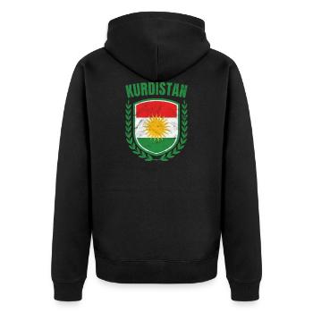 Kurdistan - Veste à capuche bio Premium Unisexe - noir - Dos - Nico (187cm)
