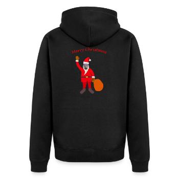 Pandemic Santa - Unisex Premium Organic Zip Hoodie - black - Back - Nico (187cm)