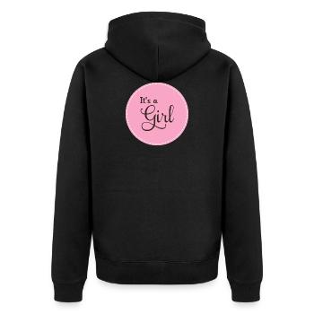 Its A Girl - Unisex Premium Bio Zip Hoodie - Schwarz - Hinten - Nico (187cm)