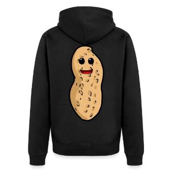 Erdnuss Nuss Kinder Kind Nuss Kleinkind Baby - Unisex Premium Bio Zip Hoodie - Schwarz - Hinten - Nico (187cm)
