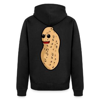 Erdnuss Nuss Kinder Erdnüsse Kind Baby Kinder - Unisex Premium Bio Zip Hoodie - Schwarz - Hinten - Nico (187cm)