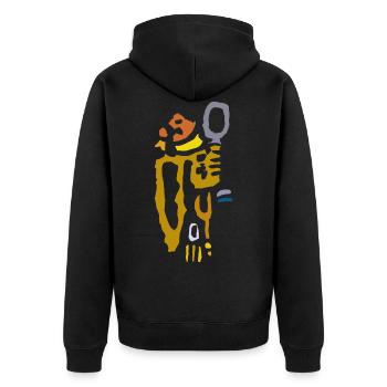 Art - Unisex Premium Organic Zip Hoodie - black - Back - Nico (187cm)