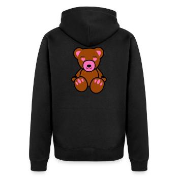 Teddy Bear Love - Unisex Premium Organic Zip Hoodie - black - Back - Nico (187cm)