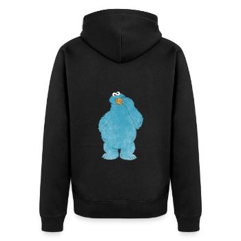 5 Rue Sésame Macaron Grignote - Veste à capuche bio Premium Unisexe - noir - Dos - Nico (187cm)