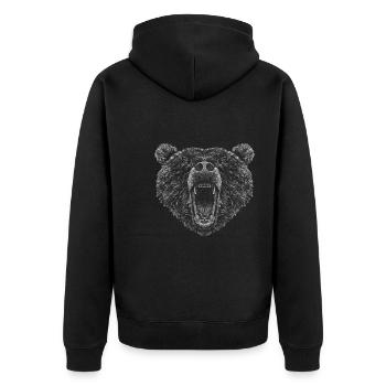 Brown Bear Head Bear Motif for Brown Bears Team or - Unisex Premium Organic Zip Hoodie - black - Back - Nico (187cm)
