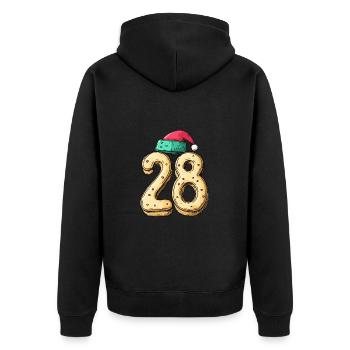 28 Nombre Noël - Veste à capuche bio Premium Unisexe - noir - Dos - Nico (187cm)