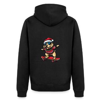 Labrador Dog Christmas Funny - Unisex Premium Organic Zip Hoodie - black - Back - Nico (187cm)