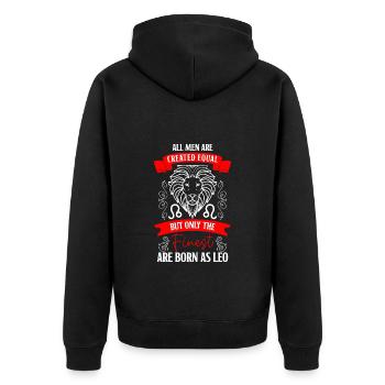 Leo Zodiac Sign Constellation - Unisex Premium Organic Zip Hoodie - black - Back - Nico (187cm)
