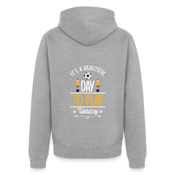 Board Game Dice Board Game Card Game - Unisex Premium Organic Zip Hoodie - heather grey - Back - Nico (187cm)