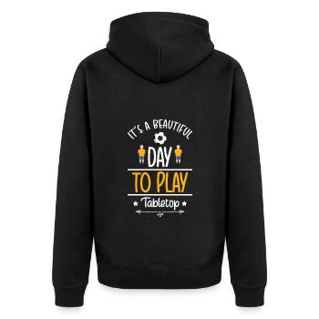 Brettspiel Würfel Gesellschaftsspiel Kartenspiel - Unisex Premium Bio Zip Hoodie - Schwarz - Hinten - Nico (187cm)