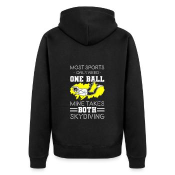 Skidiving Parasailing Jumping Aviation - Unisex Premium Organic Zip Hoodie - black - Back - Nico (187cm)