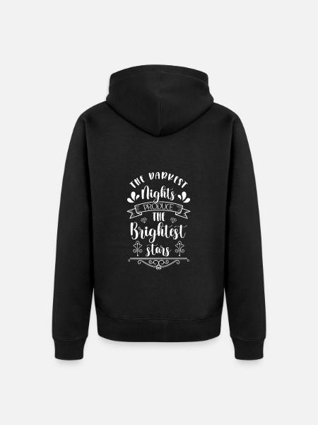 Star Starry Sky Astronomy Space - Unisex Premium Organic Zip Hoodie - black