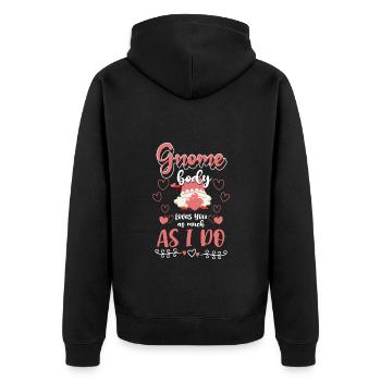 Zwerge Wichtel Tonwichtel - Unisex Premium Bio Zip Hoodie - Schwarz - Hinten - Nico (187cm)