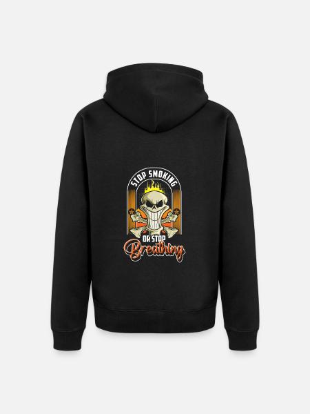 Cigarette Discipline Cigarette Lungs - Unisex Premium Organic Zip Hoodie - black