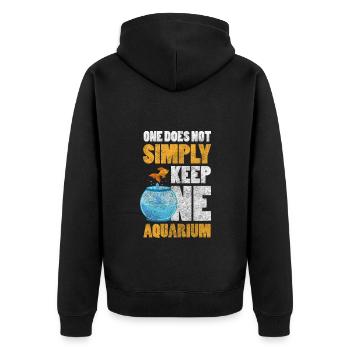 Aquarium Fischzucht Haustier - Unisex Premium Bio Zip Hoodie - Schwarz - Hinten - Nico (187cm)