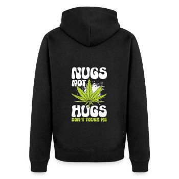 Don't Touch My Provocation Trouble - Unisex Premium Organic Zip Hoodie - black - Back - Nico (187cm)