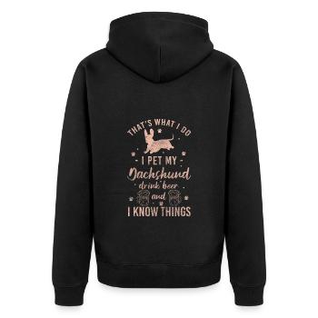 Teckel Propriétaire de chien École canine - Veste à capuche bio Premium Unisexe - noir - Dos - Nico (187cm)