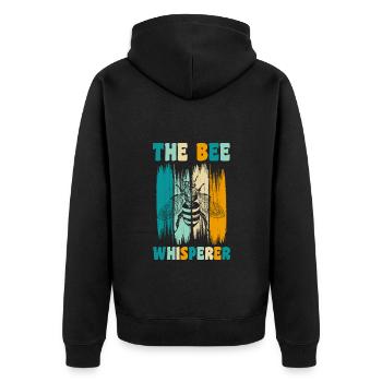 Bee Flying Animal - Unisex Premium Organic Zip Hoodie - black - Back - Nico (187cm)