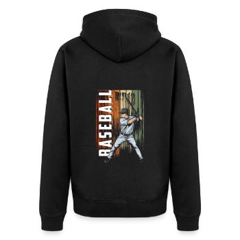 Baseball Mannschaft Team - Unisex Premium Organic Zip Hoodie - black - Back - Nico (187cm)