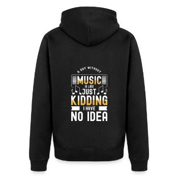 Musiker Techno Melodie Musikrichtung - Unisex Premium Bio Zip Hoodie - Schwarz - Hinten - Nico (187cm)