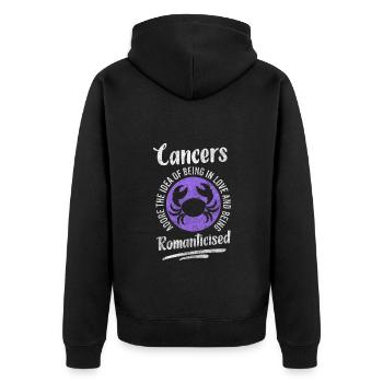 Cancer Astrologie Élément Eau - Veste à capuche bio Premium Unisexe - noir - Dos - Nico (187cm)