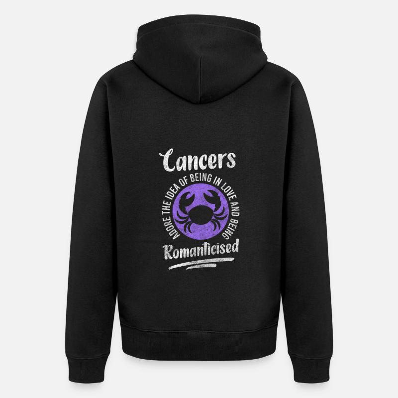 Krebs Astrologie Element Wasser - Unisex Premium Bio Zip Hoodie - Schwarz