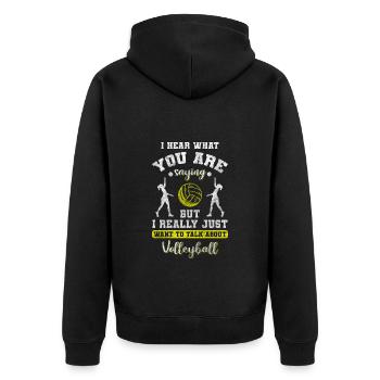 Volleyball Team Player Team Match - Unisex Premium Organic Zip Hoodie - black - Back - Nico (187cm)