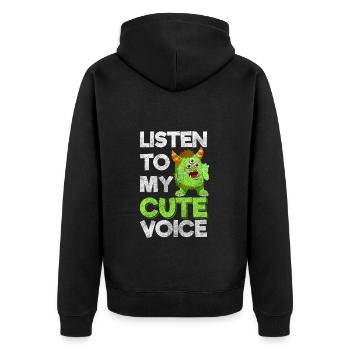 Monster Family - Unisex Premium Organic Zip Hoodie - black - Back - Nico (187cm)