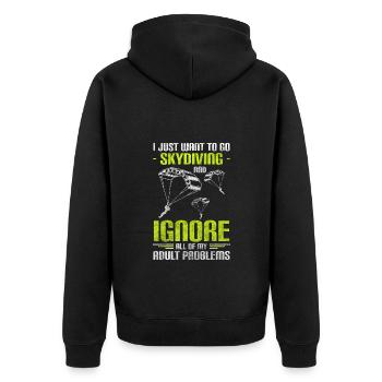 Skydiver Sky Sports Extrêmes Vol - Veste à capuche bio Premium Unisexe - noir - Dos - Nico (187cm)