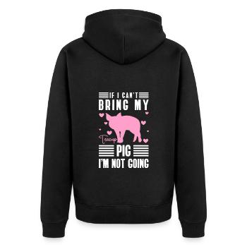Teacup Pig Animal Lover - Unisex Premium Organic Zip Hoodie - black - Back - Nico (187cm)