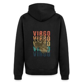 Virgo Birth Element Mercury - Unisex Premium Organic Zip Hoodie - black - Back - Nico (187cm)