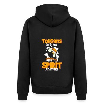 Toucan Holiday Tropical Jungle - Unisex Premium Organic Zip Hoodie - black - Back - Nico (187cm)