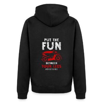 Bike off-road terrain - Unisex Premium Organic Zip Hoodie - black - Back - Nico (187cm)