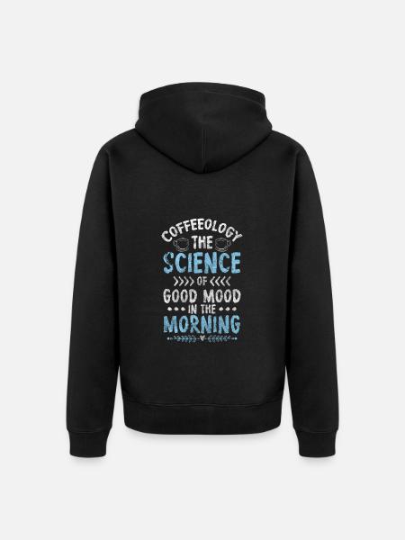 Coffee Espresso Cappuccino Cup - Unisex Premium Organic Zip Hoodie - black