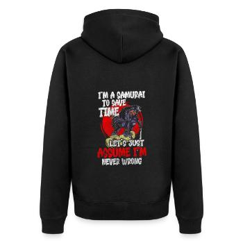 Japan Manga - Unisex Premium Organic Zip Hoodie - black - Back - Nico (187cm)