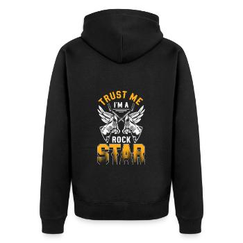 Chanteur de groupe de rock - Veste à capuche bio Premium Unisexe - noir - Dos - Nico (187cm)