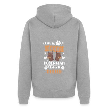 Chien de garde Pet Protect Dog Lover - Veste à capuche bio Premium Unisexe - gris chiné - Dos - Nico (187cm)
