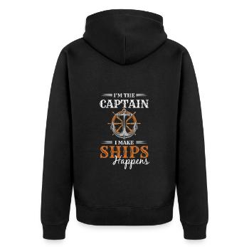 Maquette Captain Anchor - Veste à capuche bio Premium Unisexe - noir - Dos - Nico (187cm)