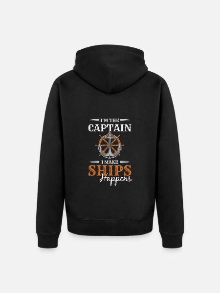 Model Captain Anchor - Unisex Premium Organic Zip Hoodie - black