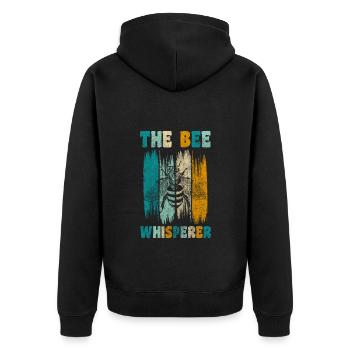 Honig Imker Honigwabe Bienchen - Unisex Premium Bio Zip Hoodie - Schwarz - Hinten - Nico (187cm)