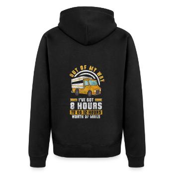 Briefträger Paket Briefbote Briefzusteller - Unisex Premium Bio Zip Hoodie - Schwarz - Hinten - Nico (187cm)