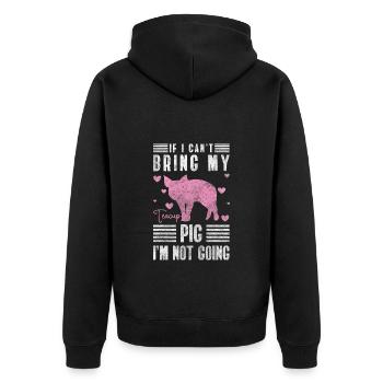 Teacup pig breeding - Unisex Premium Organic Zip Hoodie - black - Back - Nico (187cm)