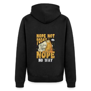 Sleepy Head Dreaming Resting Pillow - Unisex Premium Organic Zip Hoodie - black - Back - Nico (187cm)