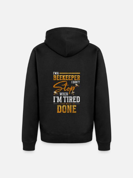 Beekeeper Busy Breeding Honey Bee - Unisex Premium Organic Zip Hoodie - black