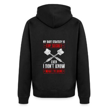 Darts Dartboard Winner - Unisex Premium Organic Zip Hoodie - black - Back - Nico (187cm)