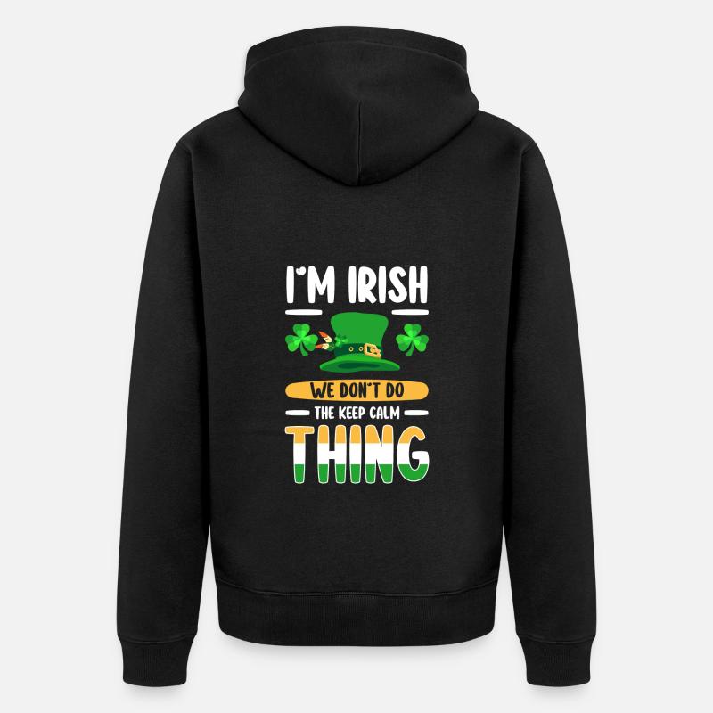 Irisch Pub Gold Celtic - Unisex Premium Bio Zip Hoodie - Schwarz