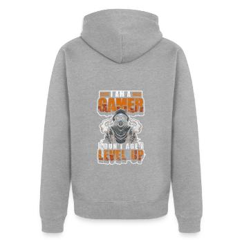 Gamer Gamer Legend Streaming - Unisex Premium Organic Zip Hoodie - heather grey - Back - Nico (187cm)